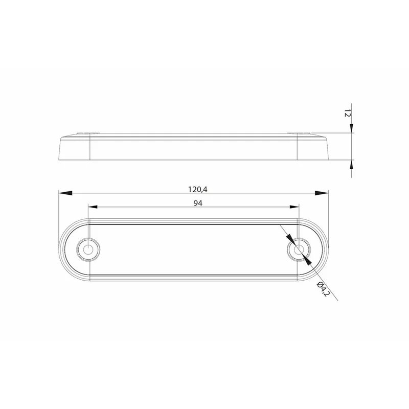barre de position LED -long blanc | 12-24V | 0.15m cable