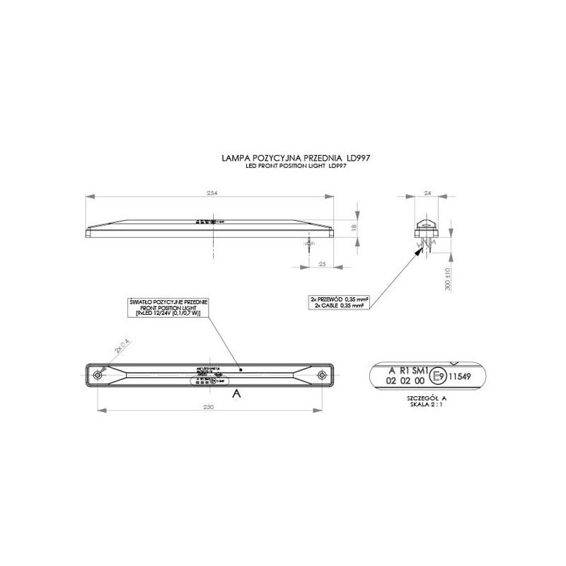 LED feux de position rouge 12-24