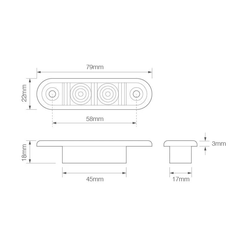 barre de position LED blanc | 12-24V | 20cm de cable