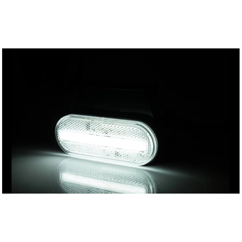 barre de position LED blanc avec support | 12-24V | 50cm. de cable