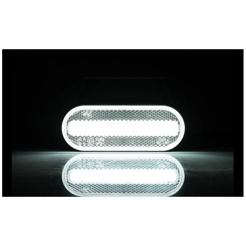 barre de position LED blanc avec support | 12-24V | 50cm. de cable