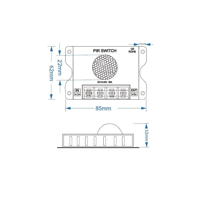 détecteur de mouvement 12-24V 30A
