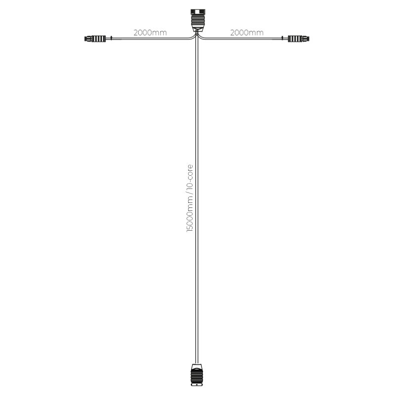 câble principal 15m | incl. câble latéral | 10 fils | 2x 15P baïonnette