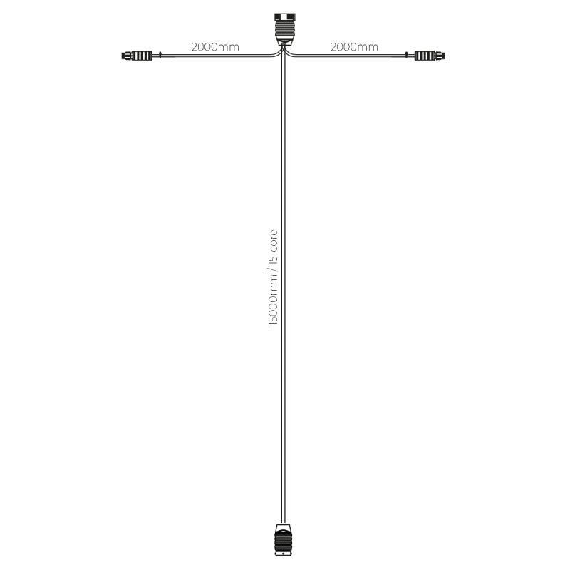 câble principal 15m | incl. câble latéral | 15 fils | 2x 15P baïonnette