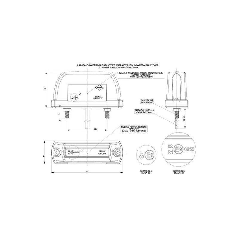 eclairage LED de plaque 12-24