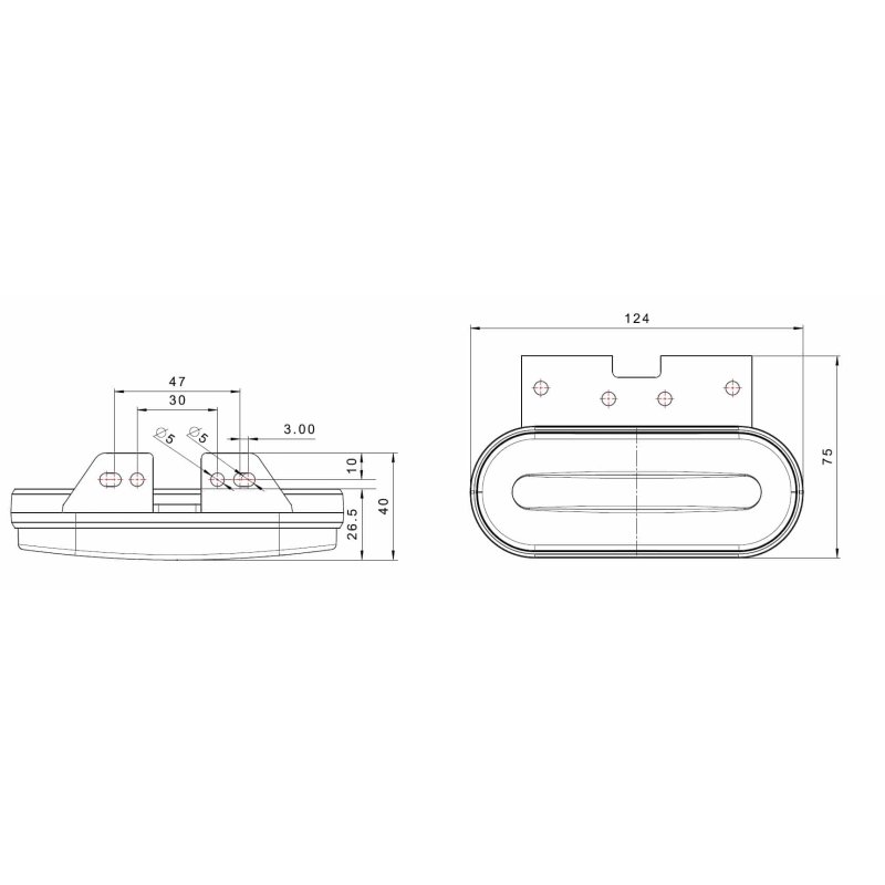 barre de balisage LED orange 12/36V câble de 1,2m + superseal