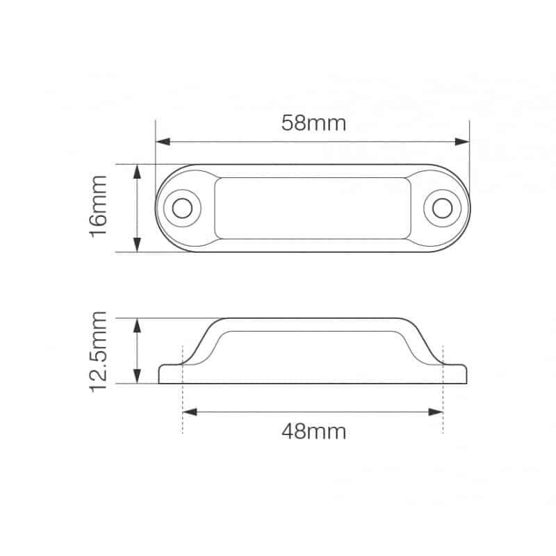 barrex de position LED orange 12V (lot de 2)