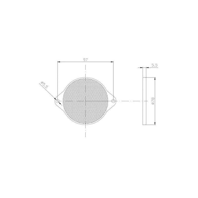 réflecteur blanc | 78 x 5,5mm. | connexion à vis