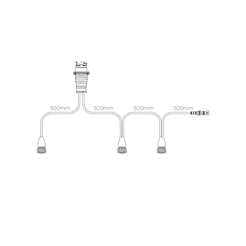 câble Y pour 3 feux de recul(5-PIN) incl. câble latéral