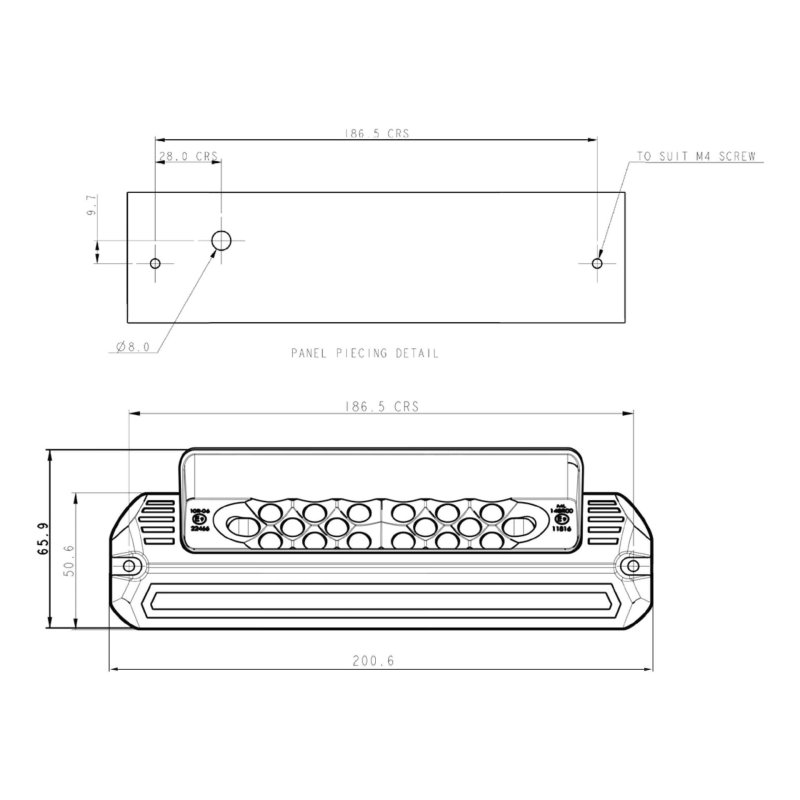 barre de travail LED ADR ECE-R23 pour travaux sous-marins 940lm 12-24V