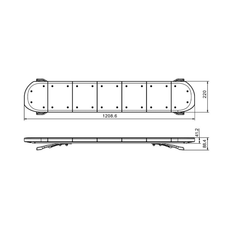 kit rampe lumineuse LED orange | 1208mm | 12-24V | excl. commande