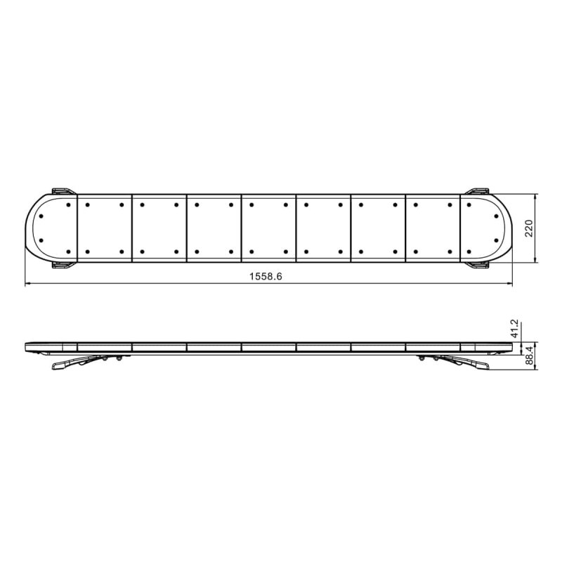 kit rampe lumineuse LED orange | 1559mm | 12-24V | excl. commande