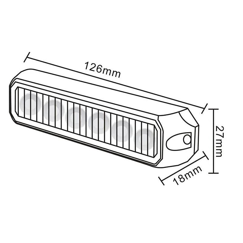barre flash LED 6 LED | Orange | 12-24V