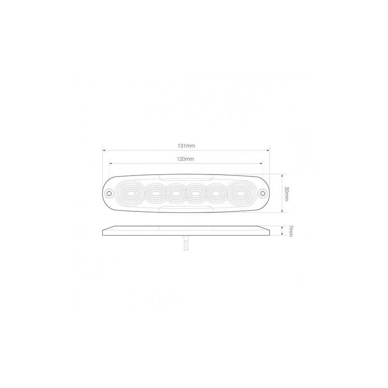 lampe flash LED mince | R65 | 6 LED | orange | 10-30v