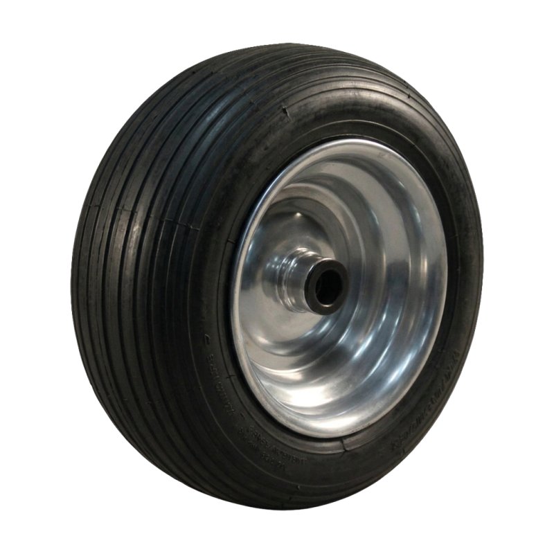 pneu + roue 3.50-6 2.50Ax6 ET0 roulement à rouleaux Ø25 NL75mm métal V-5501 gris argent