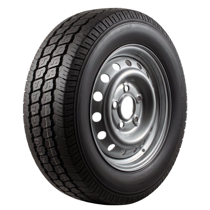 pneu + roue 205 R14C 5½Jx14H2 ET30 67/112/5 métal Maxmiler Pro gris argent