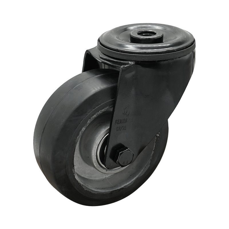 roulette pivotante 125mm Novio Noir série 10 ᠆ 15 trou pour boulon roulement à billes