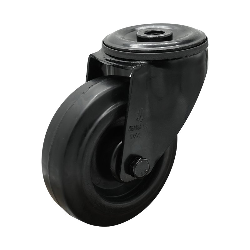 roulette pivotante 100mm Novio Noir série 07 ᠆ 15 trou pour boulon roulement à rouleaux