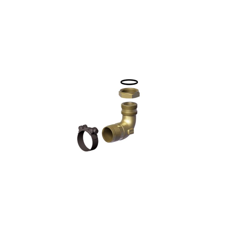 zuignippel 90° 3/4" X 40mm incl. slangklem 52-55mm