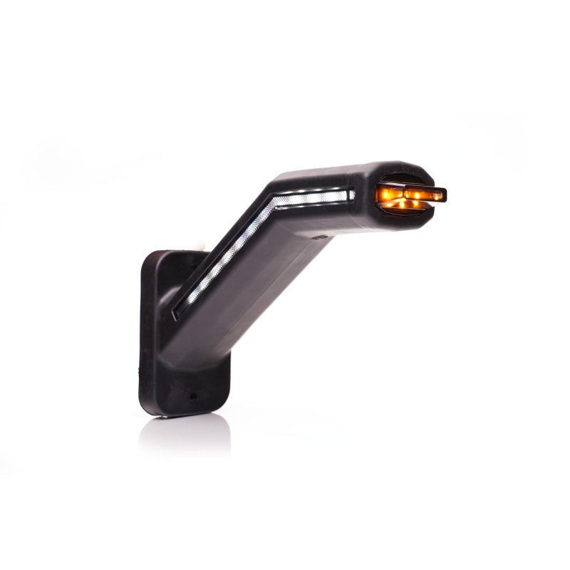 LED Feu de gabarit LED droite incl. feu clignotant, cabuchon foncé 12-24V