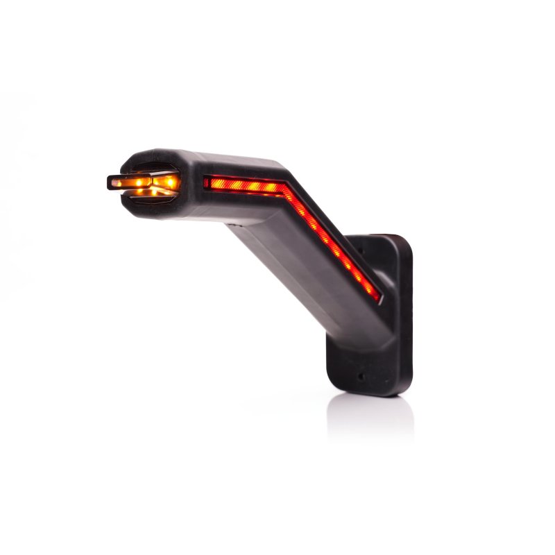 LED Feu de gabarit LED droite incl. feu clignotant, cabuchon foncé 12-24V