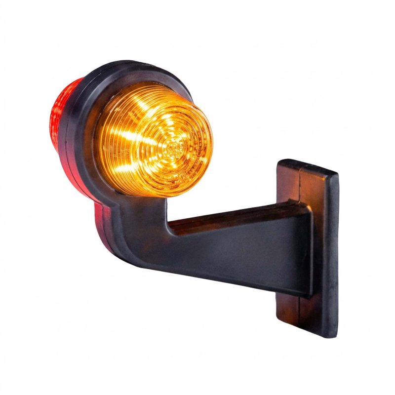 LED breedtelamp set 12-24V | dark | rood-wit | 165mm paal