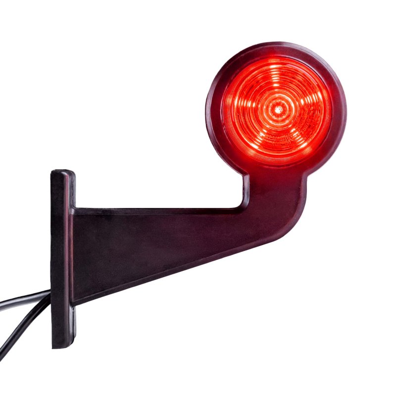 LED breedtelamp set 12-24V | dark | rood-wit | 165mm paal