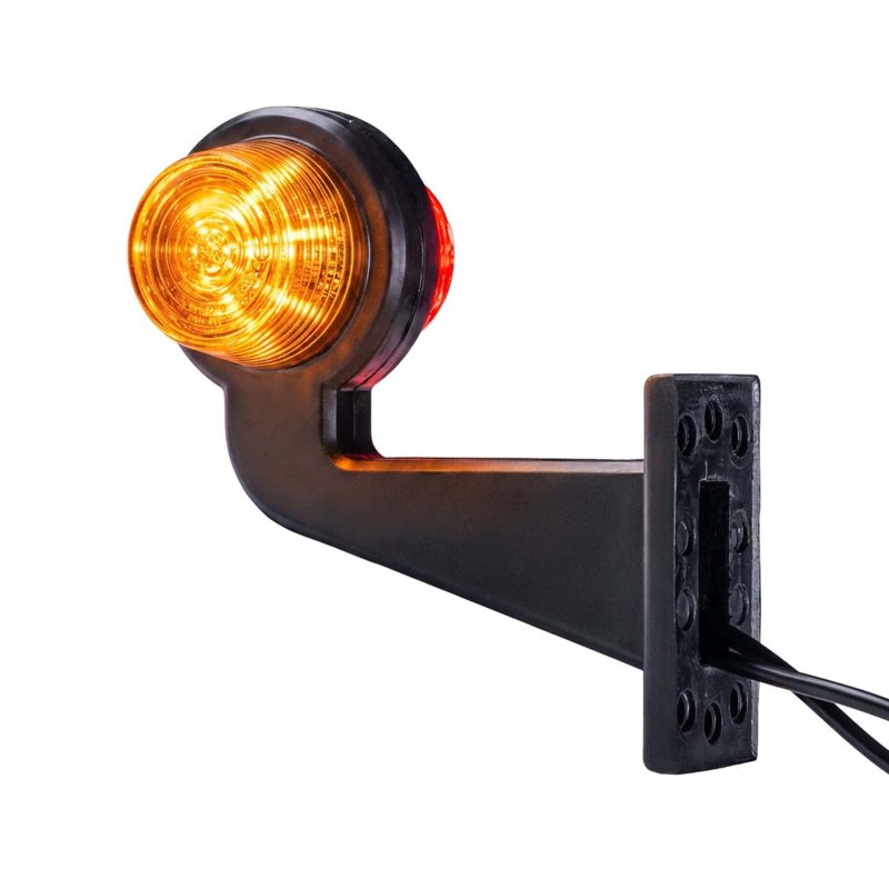 LED breedtelamp set 12-24V | rood-amber | 165mm paal