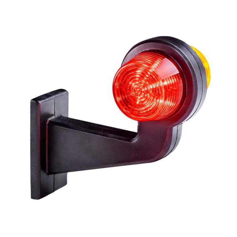 LED breedtelamp set 12-24V | rood-amber | 165mm paal