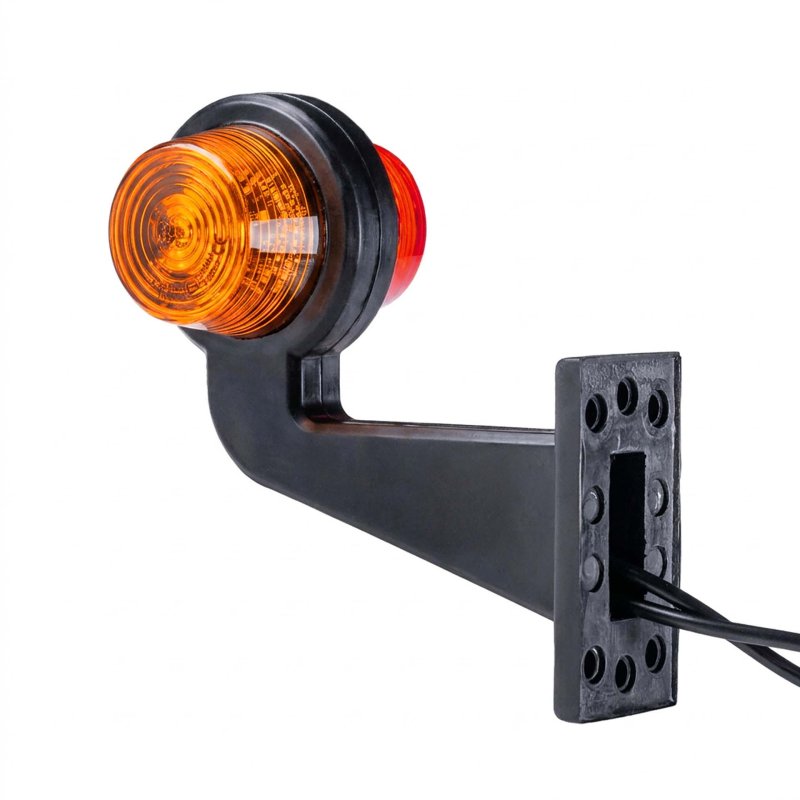 LED breedtelamp set 12-24V | rood-amber | 165mm paal