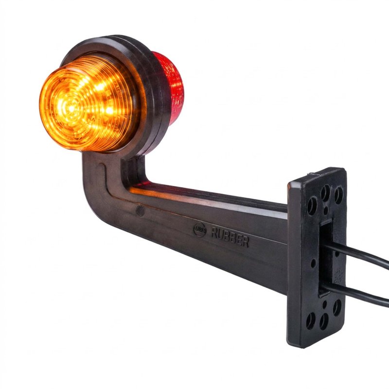 LED breedtelamp set 12-24V | rood-amber | 195mm paal