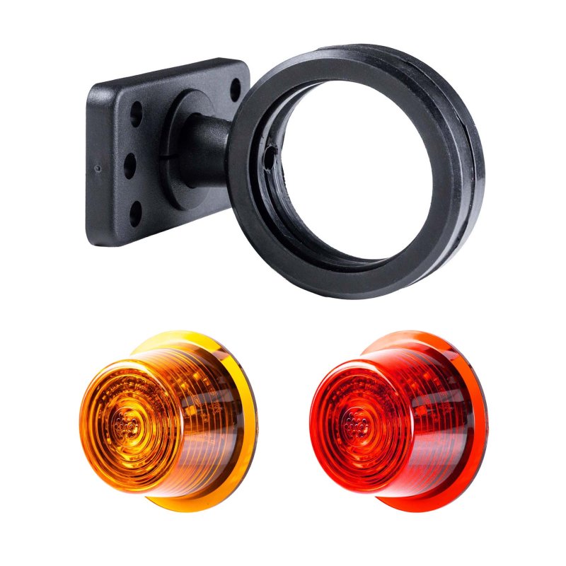 LED breedtelamp set 12-24V | rood-amber | korte paal