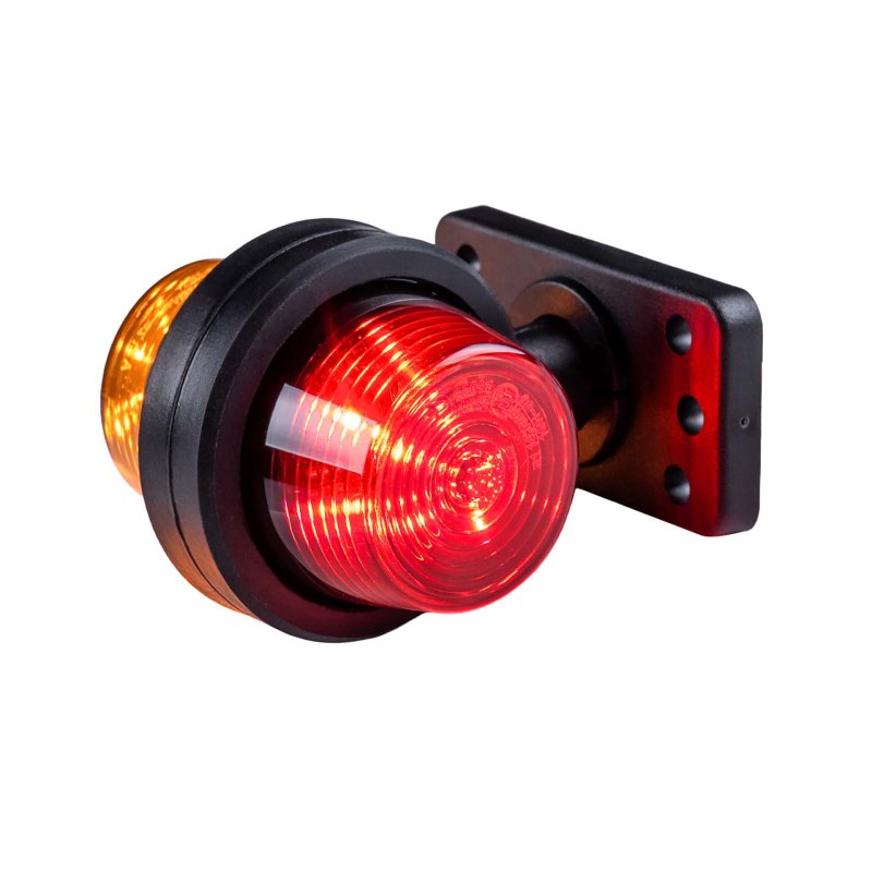 LED breedtelamp set 12-24V | rood-amber | korte paal