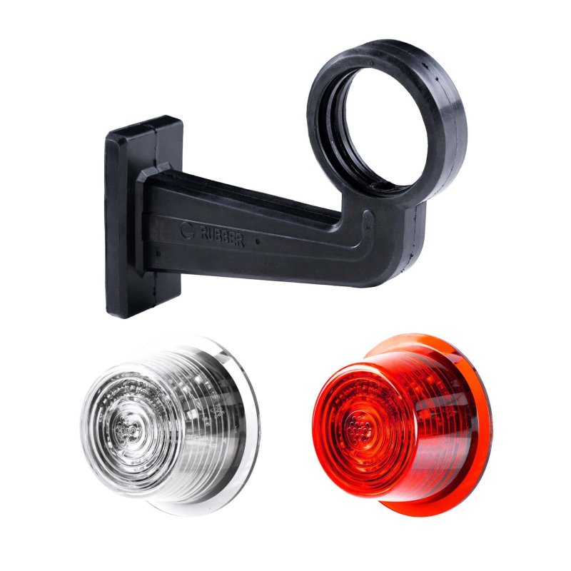 LED breedtelamp set 12-24V | rood-wit | 195mm paal