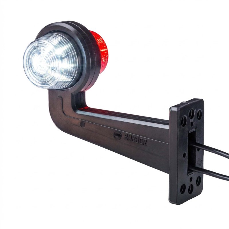 LED breedtelamp set 12-24V | rood-wit | 195mm paal