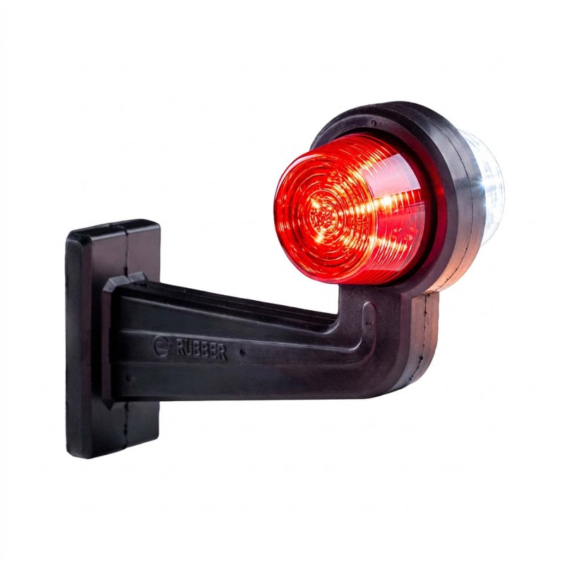 LED breedtelamp set 12-24V | rood-wit | 195mm paal