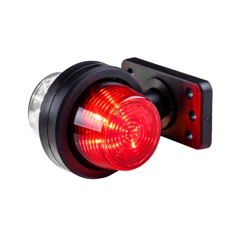 LED breedtelamp set 12-24V | rood-wit | korte paal