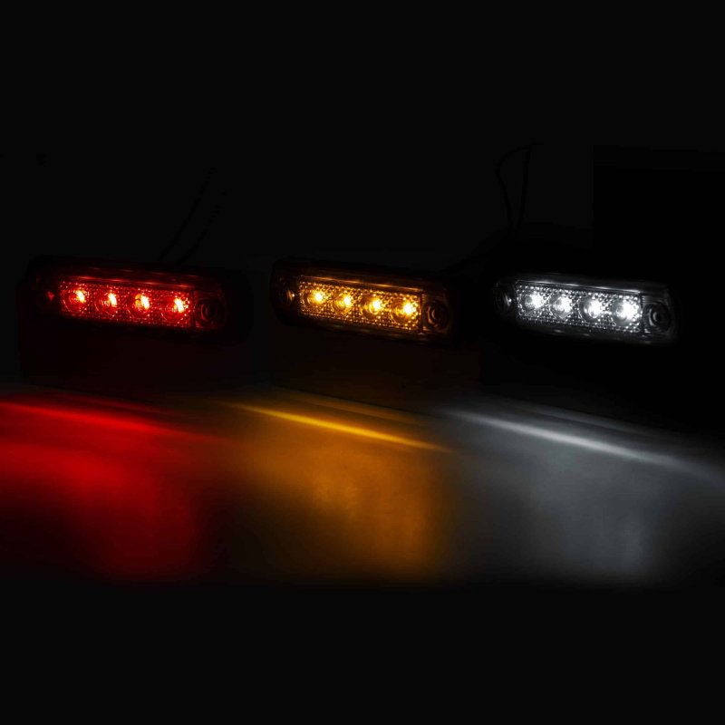 LED dark markeringslicht rood 12-24V 50cm kabel