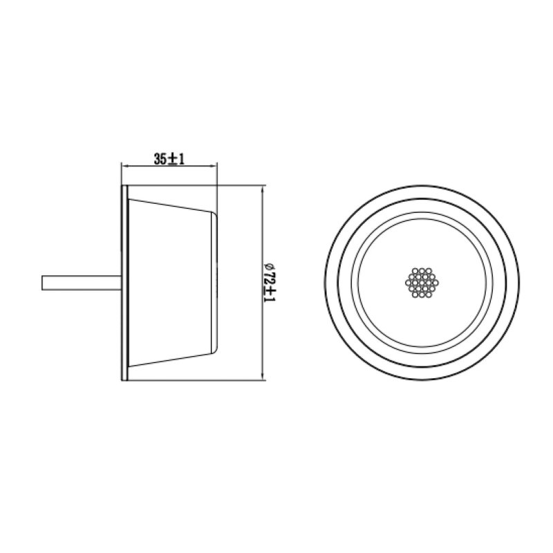 LED module dark lens | wit | 12-24V | 5m. kabel