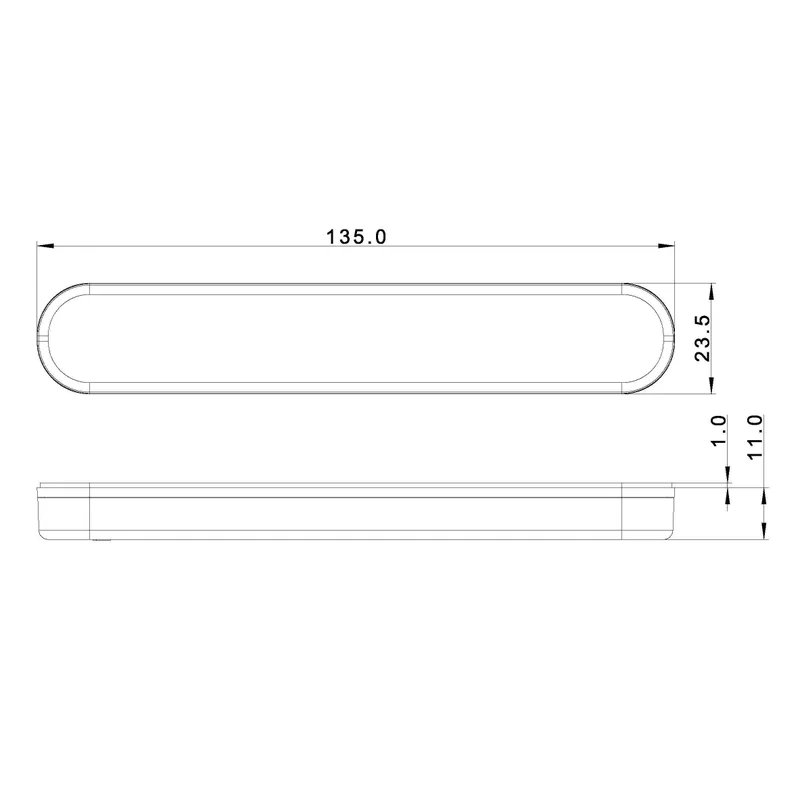 LED slimline markeerlicht rood plakmontage 12-24V 50cm kabel