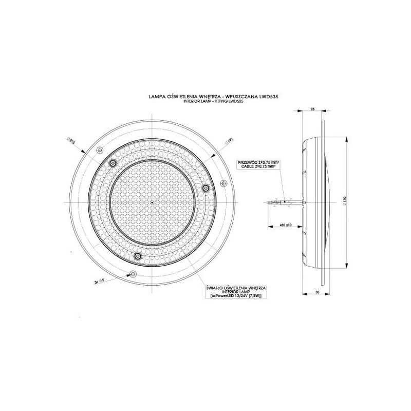 LED interieurlamp 690lm - 4000K - 12-24V - inbouw wit