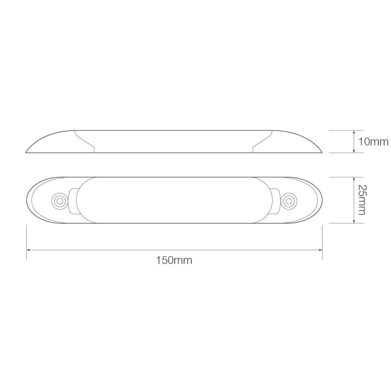 LED interieurverlichting | excl. schakelaar | 15cm. | wit | 24V. | koud wit licht
