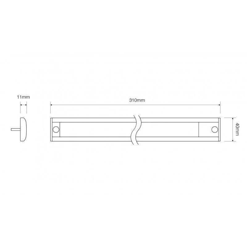 LED interieurverlichting | excl. touch | zilver | 31cm | 12V | koud wit licht