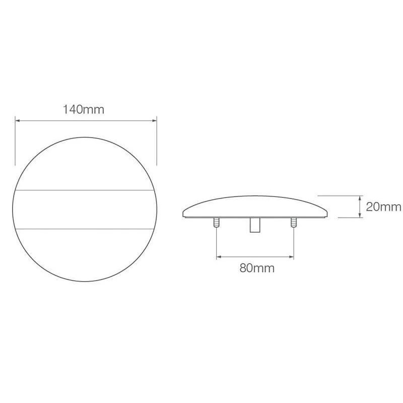 LED mistlicht met remlicht, achterlicht | 12-24V | 40cm. kabel