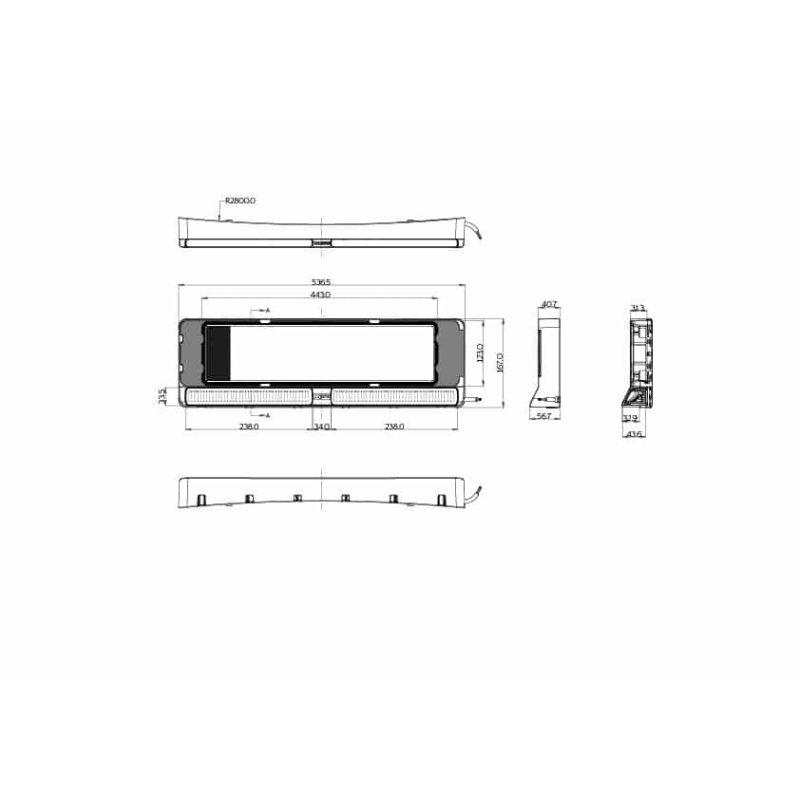OZZ DLP1 kentekenplaathouder met lichtbalk, zwart met 2 LI