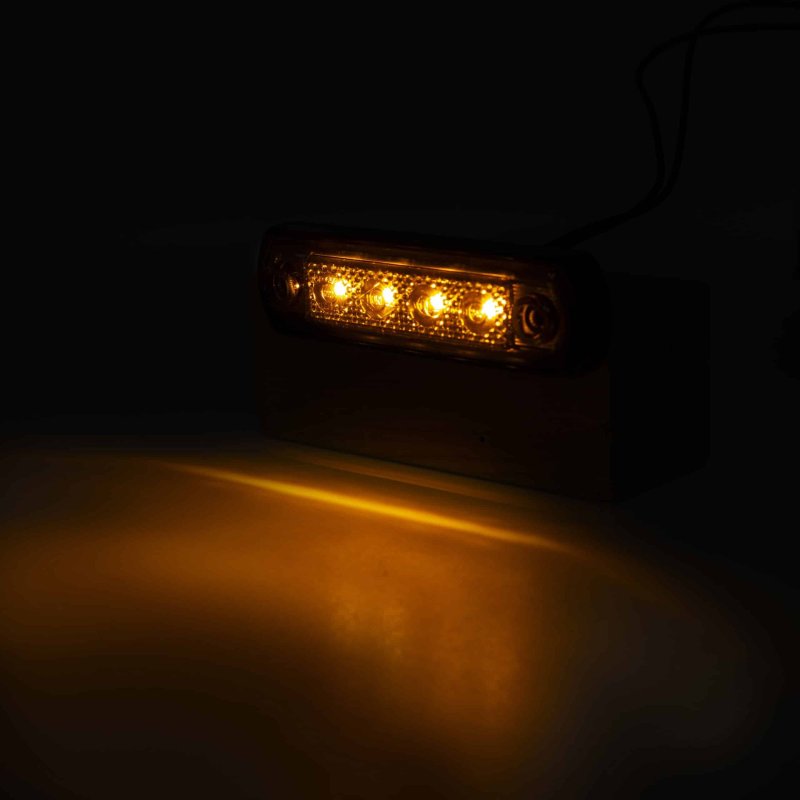 LED dark markeringslicht amber 12-24V 50cm kabel
