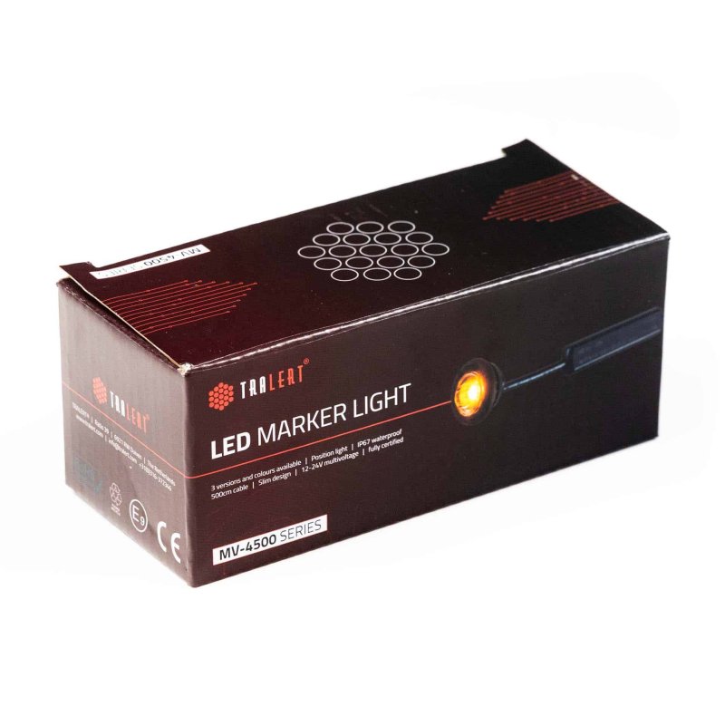 LED markeerlicht amber 12-24V 500cm kabel