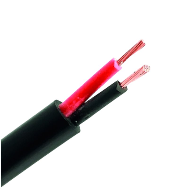 2-aderige kabel | 1,50mm² | zwart-rood | rond | 100m