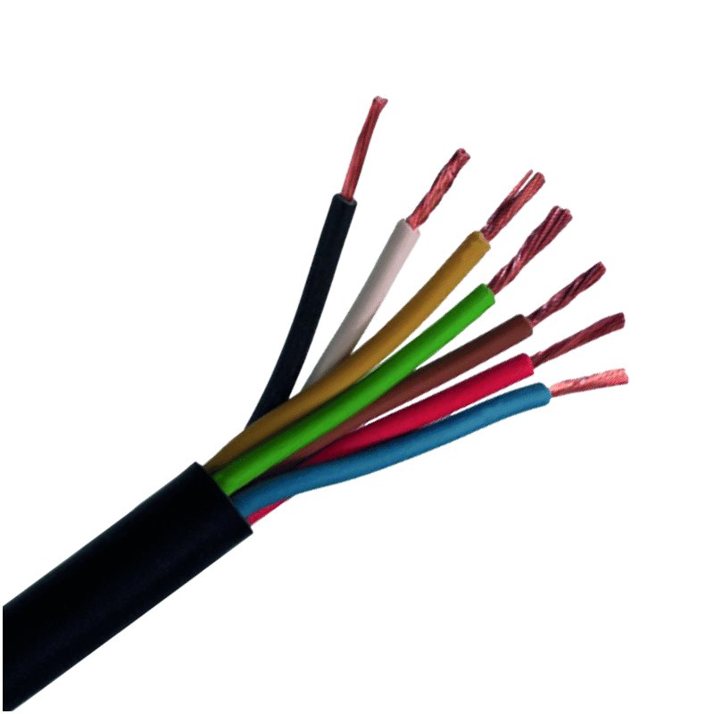 7-aderige kabel | 1,50mm² | zwart-rood-blauw-bruin-geel-groen-wit | 50m