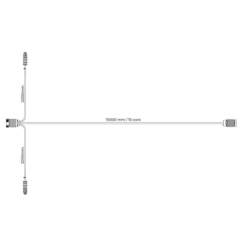 Hoofdkabel 10m | incl zij-kabel | 15-aderig | 2x 15P Bajonet